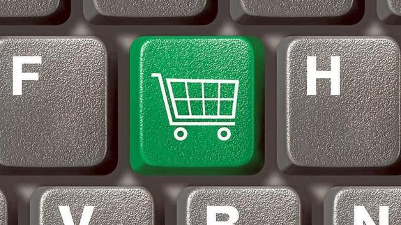 Compra por internet. Teclado con carrito